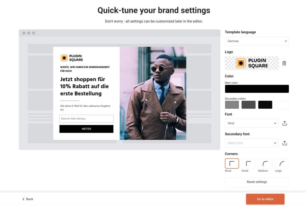 Schnellanpassungen eines Optimonk Exit-Intent-Popups