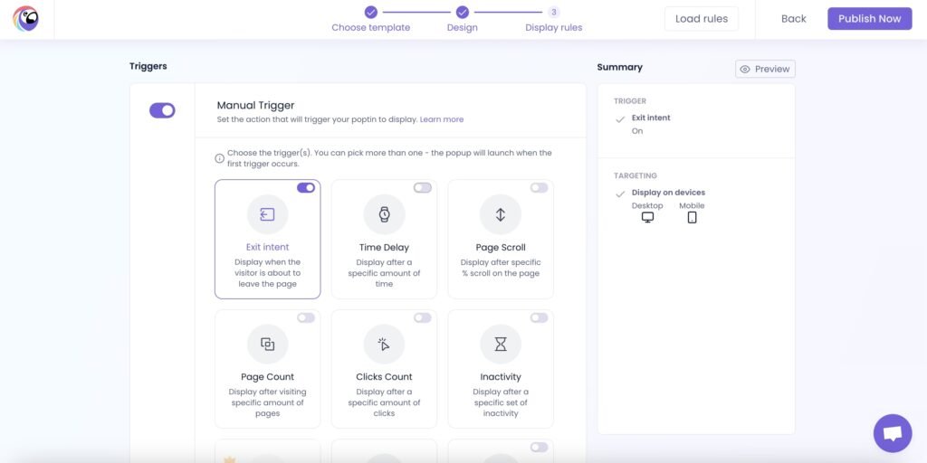 Das Setup des Poptin Plugins gegen Warenkorbabbrecher