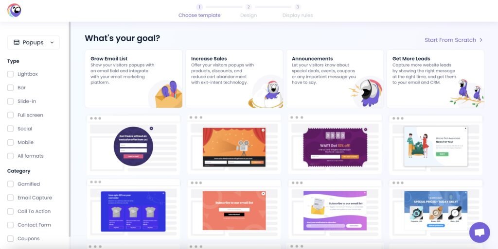 Weitere Popup Beispiele von Poptin