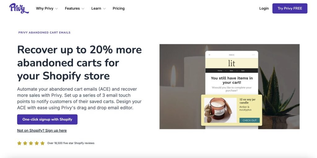 Die Website von Privy